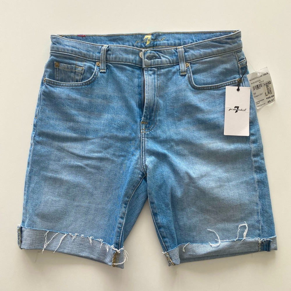 NWT 7 for All Mankind frayed Bermuda Jeanshorts